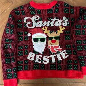 No Boundaries Festive Red and Green Sweater